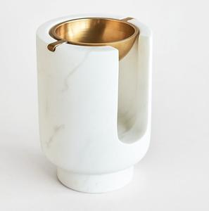 Brûleur et support d'encens en marbre naturel artisanal avec couvercle en dôme perforé, design minimaliste en pierre, accessoire d'aromathérapie haut de gamme - Product Image 6