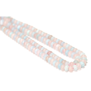 ลูกปัดมอร์แกไนต์ควอตซ์ทรงรอนเดลล์เรียบสวยงาม ขนาด 15 นิ้ว 7-8 มม. ลูกปัดพลอยมอร์แกไนต์ควอตซ์เรียบ คุณภาพ AAA - Product Image 6