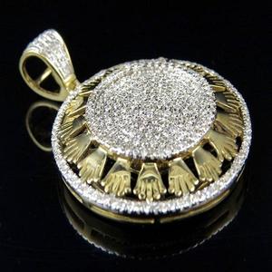 Iced Out Cute Christian Moissanite <b>Medallion</b> Pendant Luxury <b>Gold</b> Hip Hop Jewelry with VVS Moissanite Pave - Product Image 2