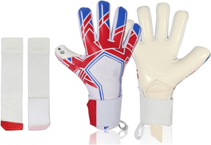 Gants de gardien de but de football en latex fabriqués en usine professionnelle Doigts entiers Bracelet de poignet réglable Tissu imperméable respirant Unisexe - Product Image 2