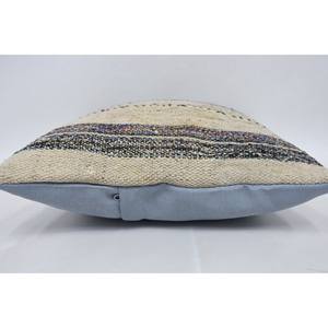 Almohada de lana de lujo de 14x14, cojín de retazos Kantha Beige con patrón esponjoso Vintage para ropa de cama, decoración de sofá, tejido portátil de 18x18 pulgadas - Product Image 5