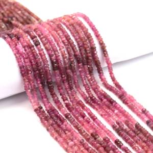 Meilleures ventes de tourmaline rose naturelle, micro-coupe, forme facettée, 3 mm, 4,5 mm, tourmaline rose, pierre de naissance d'octobre, perles pour la fabrication de bijoux - Product Image 1