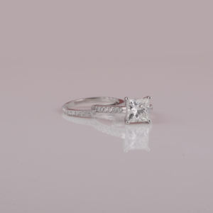 10KT or massif Style classique princesse coupe pleine éternité bague de luxe personnalisé mariage fiançailles ensemble laboratoire cultivé diamant IGI bague - Product Image 5