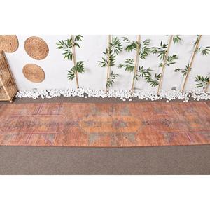 Turkish <b>Runner</b> <b>Rug</b>, 2.8x11.8 ft Vintage <b>Rug</b>, Orange Patchwork Wool <b>Rug</b> - Product Image 3