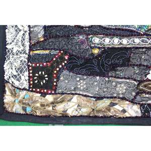 High Quality Indian Embroidered Black <b>Wall</b> Hanging Tapestry Bohemian Style Christmas Mandala Design for Halloween <b>Decor</b> - Product Image 4