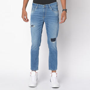 Pantalones vaqueros personalizados Gingtto ICO Pantalones vaqueros informales Vintage Casual Logotipo personalizado Skinny Slim Fit Jeans Hombres - Product Image 3