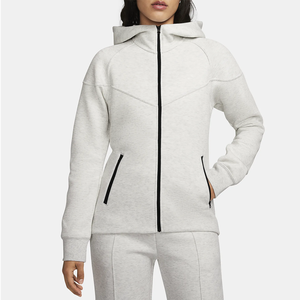 Wholesale Custom High Quality Full Double <b>Zippered</b> Pockets <b>Hoodie</b> Paneled Hood Streetwear Puff Print Zip up Hoodies Women - Product Image 1