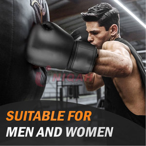 ถุงมือชกมวยหนังวัวทำเองคุณภาพสูงสวมใส่สบายสำหรับฝึกซ้อมและต่อยเพื่อศิลปะการต่อสู้ - Product Image 6
