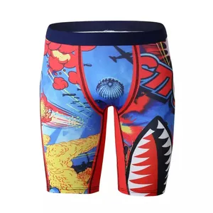 Lange Boxer-Schwimmershorte individuell bedrucktes Design Unterhose Herrenunterwäsche in Beste Baumwolle Herrenhosen und Boxershorts