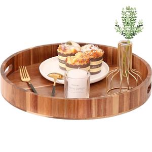 ถาดเสิร์ฟอาหารดีไซน์ทันสมัยทำจากไม้เครื่องครัวถาดสำหรับรับประทานอาหารพร้อมที่จับแบบเรียบง่ายมาใหม่ - Product Image 4