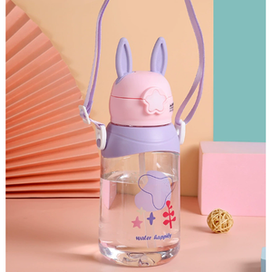 Botella de agua SilverJet con pajita de plástico y tapa abatible de 500 ml para actividades al aire libre, regalo para el regreso a clases - Product Image 2