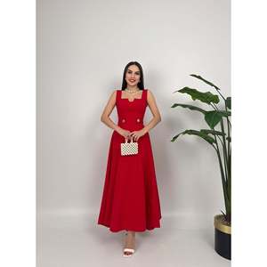 Vestido Midi Lila Elegante para Mujer missJANELL, Diseño con Cinturón y Botones al Frente, Confeccionado con Tela Premium de Poliéster y Elastano - Product Image 4
