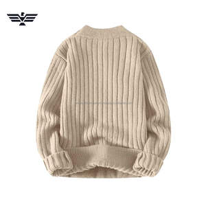 Suéter de Punto Trenzado para Hombre, 100% Algodón, Cuello Redondo, Premium, Cálido, Antiarrugas, Antiencogimiento, Antipilling, Grueso, para Invierno - Product Image 3