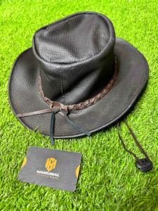Chapeaux de garçon de vache d'équitation sur mesure les plus vendus en cuir suédé entièrement personnalisés chapeaux de Cowboy en cuir véritable de Style occidental - Product Image 4
