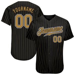 Ropa de equipo personalizada más vendida, camiseta de béisbol auténtica con rayas doradas y negras antiguas y blancas a la moda - Product Image 1