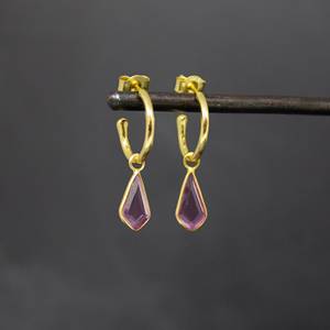 Idea de regalo romántico estilo antiguo rosa cuarzo plata 925 sólida esterlina diseños únicos pendientes de aro para bodas para mujeres - Product Image 1