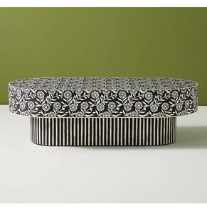 Tabouret à la mode Vintage Home Image plus grande Tabouret en nacre de haute qualité Nouvelle couleur et design Noir et blanc - Product Image 5