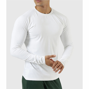Hombres Gimnasio Compresión Capa base Top Manga larga Secado rápido Deporte Personalizado Hombres Gimnasio Manga larga Camisas de compresión en blanco - Product Image 1