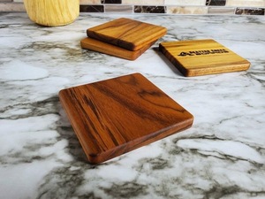 Wholesale Eco-Friendly <b>Square</b> <b>Wooden</b> Coaster Classic Design Customizable ILAHI's Brand Tabletop Protective Accessory Home Hotel - Product Image 6