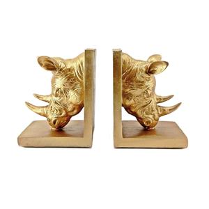 Porte-livres décoratifs Cool Rhino, paire de supports de livres élégants pour la maison et le bureau - Product Image 1