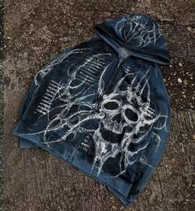 Sweat-shirt à capuche Y2K pour hommes et femmes, imprimé araignée, style Hip Hop, avec fermeture éclair, manches longues, veste décontractée ample pour l'automne et l'hiver, style Harajuku - Product Image 2