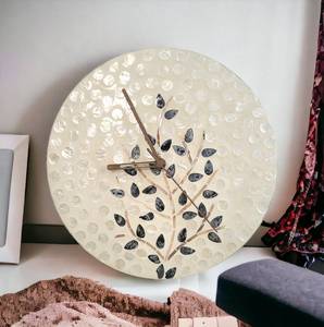 Best Selling <b>Wall</b> Hanging <b>Clock</b> Handmade Natural Wicker Rattan <b>Clocks</b> With <b>Unique</b> Beautiful Mother of Pearl - Product Image 3