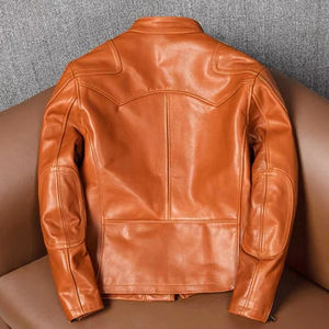 La mejor chaqueta de cuero para hombre de nuevo diseño al por mayor, ropa informal, chaqueta a prueba de viento con cuello vuelto - Product Image 2