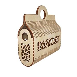 Pochette Vintage en Bois avec Sunburst Sculpture Artisan Sculpté avec Finition Brillante - Product Image 2