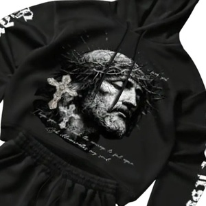 Chándales de moda al por mayor logotipo impreso de cara personalizado para ropa de calle de hombre chándal de alta exigencia para invierno transpirable personalizado - Product Image 4