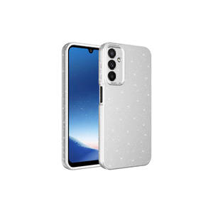 Funda de Lujo con Brillantina Netzy para Samsung Galaxy A25 A17 A53 A57 - Estilo Algodón Safa, Cubierta Trasera de Silicona, Protección de Cámara, Plateada - Product Image 1