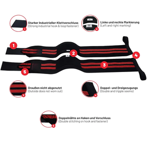 Muñequeras de levantamiento de pesas transpirables de soporte de entrenamiento de levantamiento de pesas antideslizantes duraderas ajustables personalizadas para gimnasio - Product Image 3