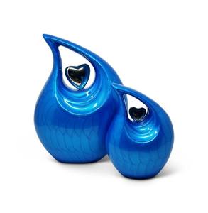 โกศบรรจุอัฐิรูปหยดน้ำสีน้ำเงินพรีเมียม สำหรับบรรจุอัฐิมนุษย์ ทั้งชายและหญิง ทำจากโลหะอย่างดี สวยงาม เหมาะสำหรับงานศพ ใช้เป็นของที่ระลึก พร้อมจี้รูปหัวใจสีเงิน - Product Image 3