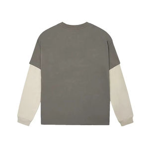 T-shirt décontracté pour homme, coupe ample, coton 300 g/m², t-shirt lavé, streetwear, vintage, délavé à l'acide, double couche, manches longues, t-shirts pour homme - Product Image 2