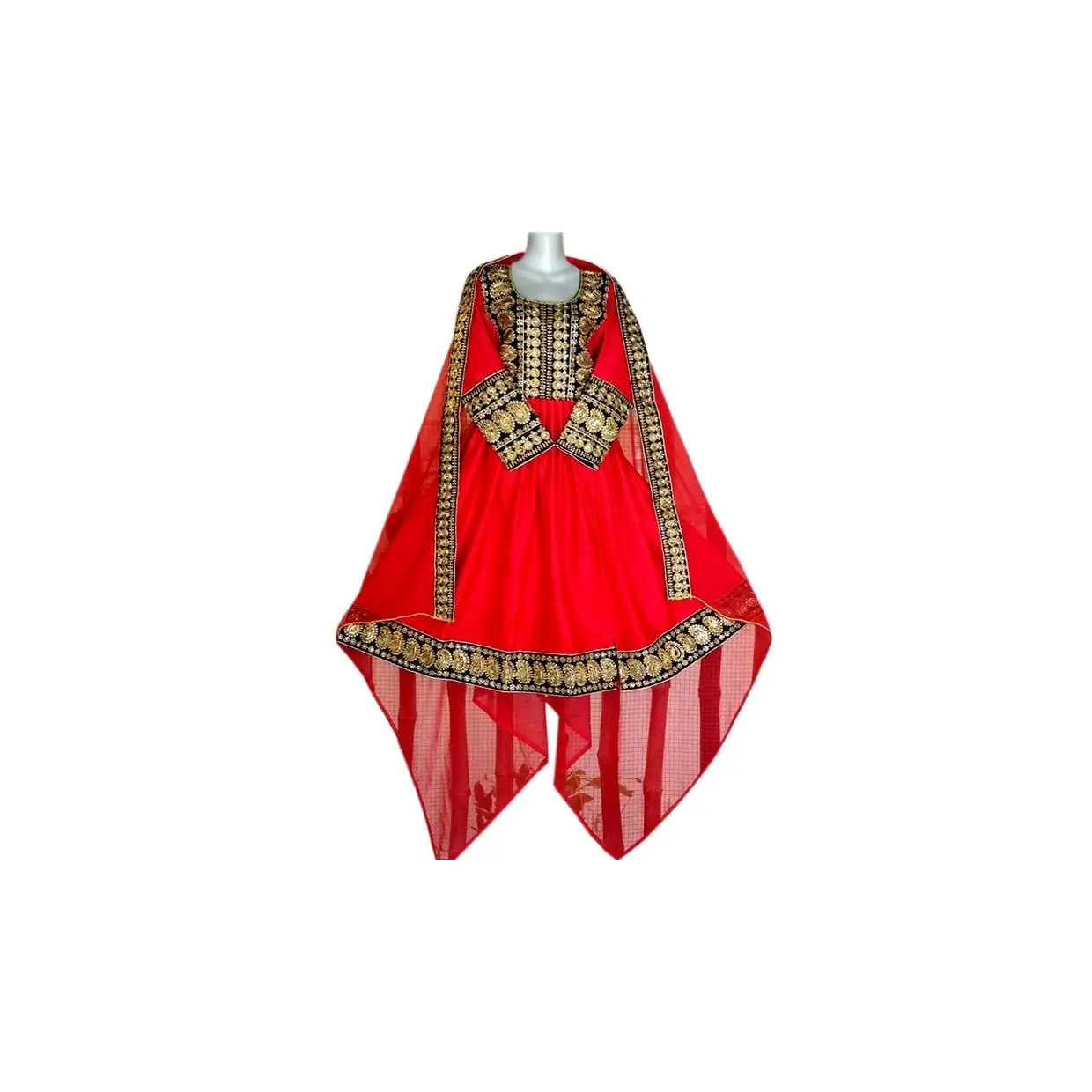 อัฟกานิสถาน Kuchi Banjara เสื้อโค้ตอัฟกานิสถาน Libas E Aroosi,เสื้อผ้าเจ้าสาวผ้า Pashtun Drees แบบผ่าข้าง