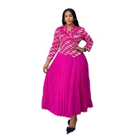 Robe pour femmes grandes tailles, robe plissée Miyake en polyester imprimé, fausse robe deux pièces décontractée