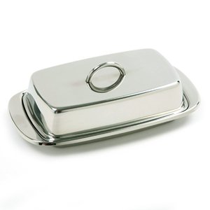 Dinnerware Table Top Decoration Centerpieces Custom Shape Metal Butter Dish Plates With Lid Cover Butter Storage Dish - Product Image 5