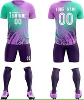 Maillots de football personnalisés respirants à manches courtes en gros pour adultes, ensembles d'uniformes de football unisexes pour sports d'équipe