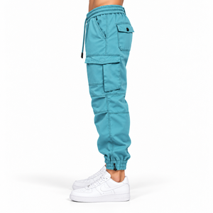 <b>Men's</b> Outdoor <b>Cargo</b> <b>Joggers</b> with Functional Side Pockets Adjustable Drawstring Waist and Cuffed Hem - Product Image 2