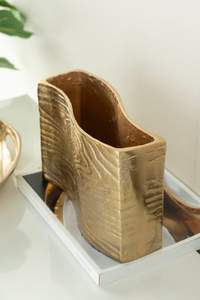 Vase de Table en métal plaqué or de haute qualité nouvellement veines Pots de fleurs et jardinières texturés pour la décoration de la maison - Product Image 6