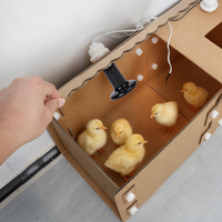 Boîte de couvaison pour poussins avec lampe chauffante, couveuse en bois pour volailles avec radiateurs pour poussins, canards, cailles et oiseaux