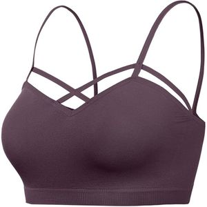 Premium Quality Plus Size Breathable Women <b>Sports</b> <b>Bra</b> with Front Logo High Support <b>Racerback</b> Yoga <b>Bra</b> Spandex/Nylon Material - Product Image 5