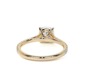 10k Yellow Rose White Gold Plated Wedding & Engagement Ring <b>Cushion</b> Cut Lab Grown Diamond IGI Certified for Party - Product Image 3