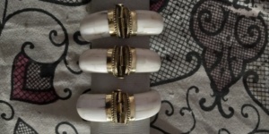 Brazaletes de pulsera de hueso de Venta caliente con piedra de resina o brazalete de aspecto antiguo joyería hecha a mano ágata Bohemia - Product Image 3