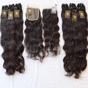 Tissage en lot de cheveux vierges indiens, qualité 11A, avec fermeture en dentelle HD, vison brut, cuticule brésilienne alignée, extension de cheveux - Product Image 1
