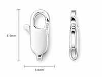 Fermoir carré en argent sterling 925 avec logo personnalisé, robuste, pour la fabrication de bijoux minimalistes faits à la main - Vente en gros