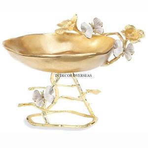 ชามอลูมิเนียมเคลือบทองเกรดสูงสำหรับตกแต่งบ้านและโรงแรมดีไซน์เนอร์ลายดอกไม้เคลือบทองแบบล่าสุด - Product Image 2