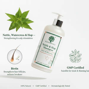Shampooing naturel sans sulfate à la biotine pour la repousse des cheveux - 250 ml - Renforçant à l'ortie + à la cruche + au houppier - Italie RedMoringa - Product Image 3