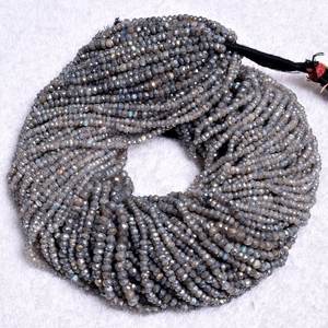 Mystique Flashy Labradorite Rondelle 4mm Bleu Pierres à Facettes pour la Fabrication de Bijoux Pierre Matériel - Product Image 6