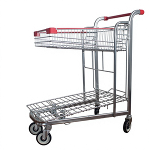 Carrito de Compras Metálico para Supermercado, Carro de Carga para Almacén con 5 Ruedas - Product Image 1