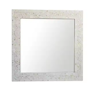 Cadre de miroir incrusté d'os avec nacre pour salle de bain décoration murale maison hôtel restaurant par croissant artisanat - Product Image 4